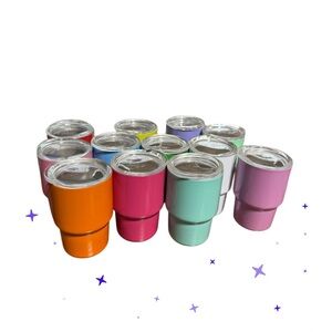 Tiny 3 Inch Stainless Steel Tumbler With Straw and Lid